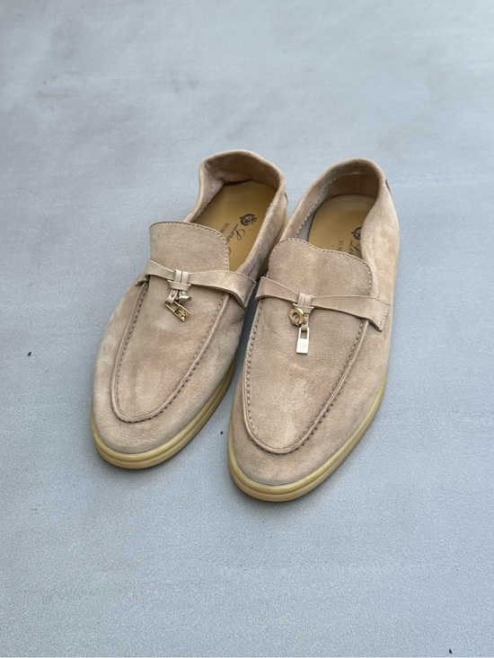 Loro Piana Shoes - Loro Piana Charms Walk Beige Suede Loafers EU 38